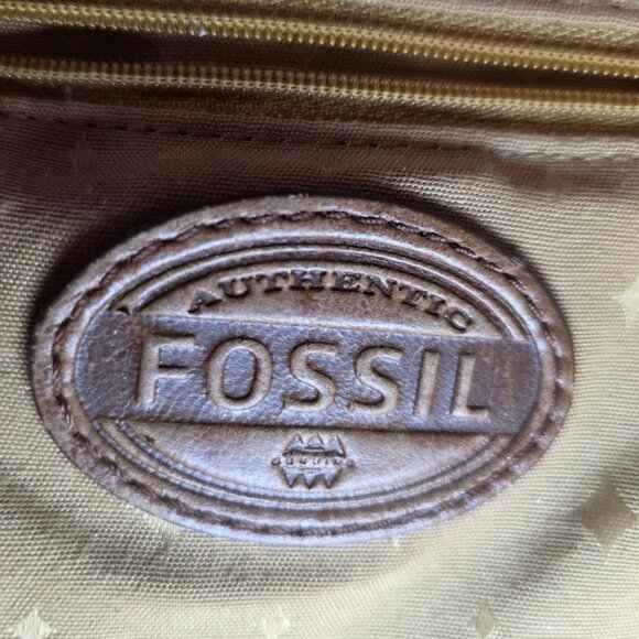 Vintage Fossil Brown Distressed Leather Crossbody Messenger Bag Purse - Picture 9 of 16